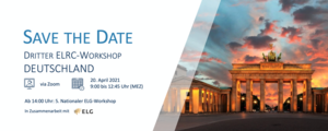 Save the date: Third ELRC-Workshop in Germany, April 20, 2021